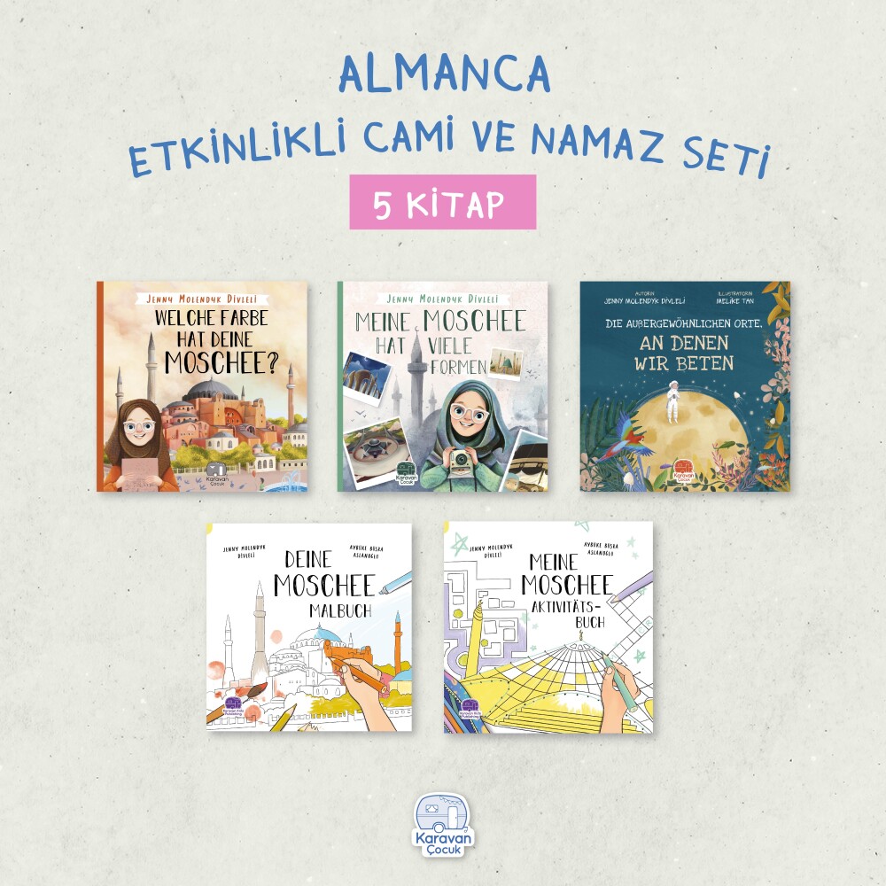 Almanca Etkinlikli Cami ve Namaz Seti (5 Kitap) Jenny Molendyk Divleli - Karavan Kids Publishing 