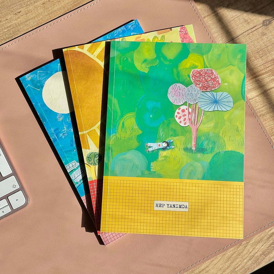 Hep Yanımda, Çizgili, Çizgisiz, Noktalı 3’lü Defter Seti, Her Biri 32 Yaprak, Lüks Ciltli 110 gr. Ivory Kağıt - 2