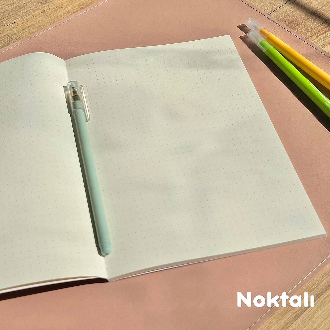 Hep Yanımda, Çizgili, Çizgisiz, Noktalı 3’lü Defter Seti, Her Biri 32 Yaprak, Lüks Ciltli 110 gr. Ivory Kağıt - 8