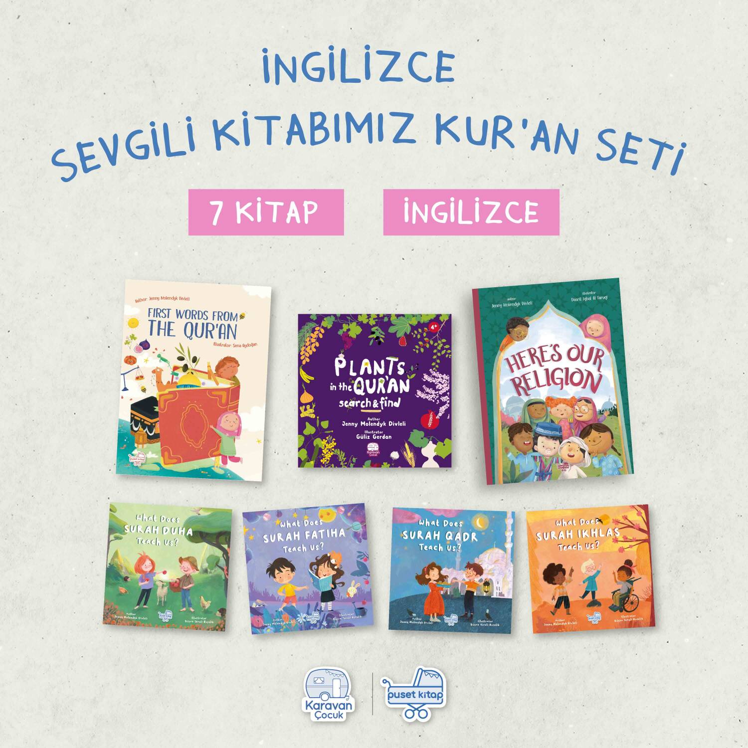 İngilizce Sevgili Kitabımız Kur'an Seti, (7 Kitap) Jenny Molendyk Divleli - 1