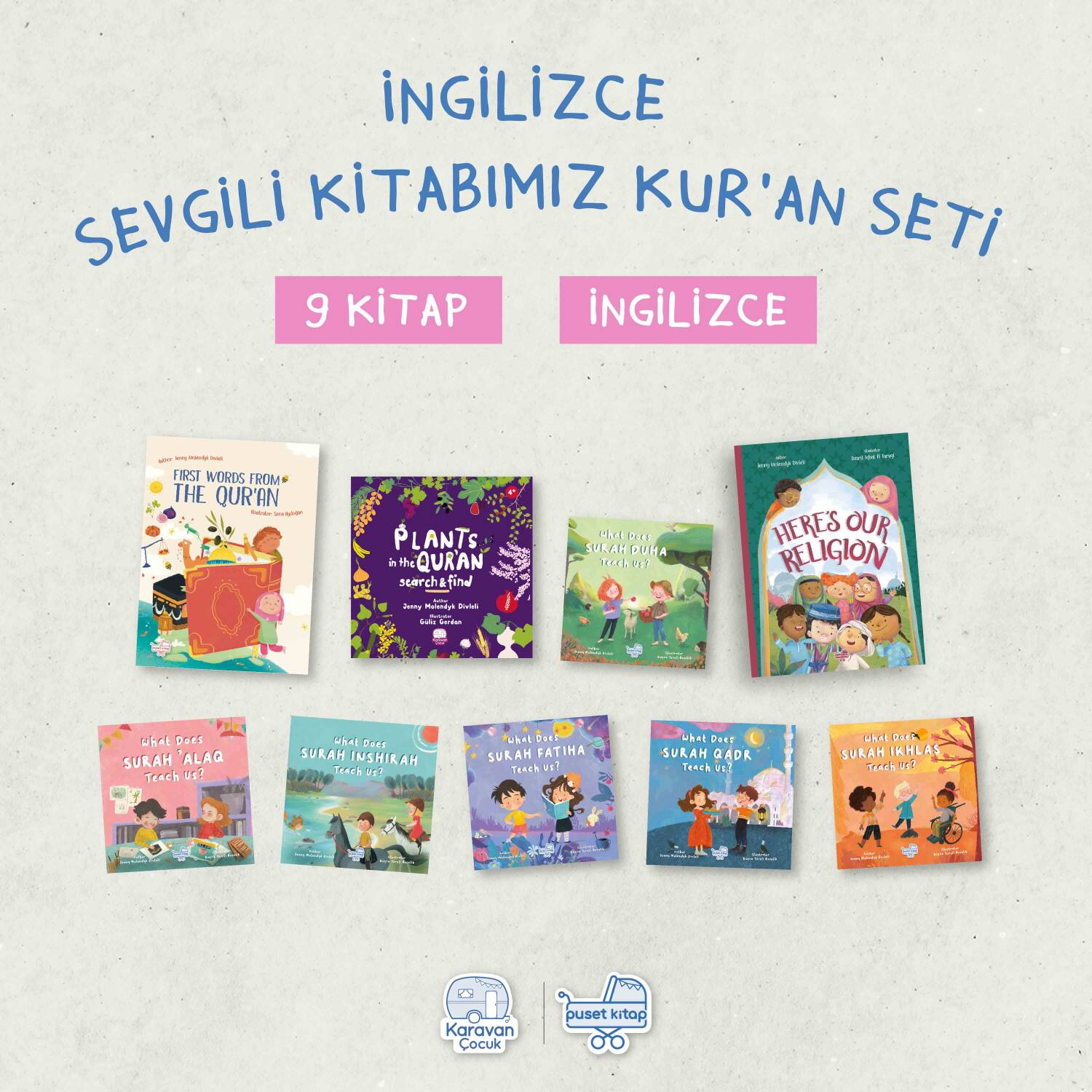 İngilizce Sevgili Kitabımız Kur'an Seti, (9 Kitap) Jenny Molendyk Divleli - 1